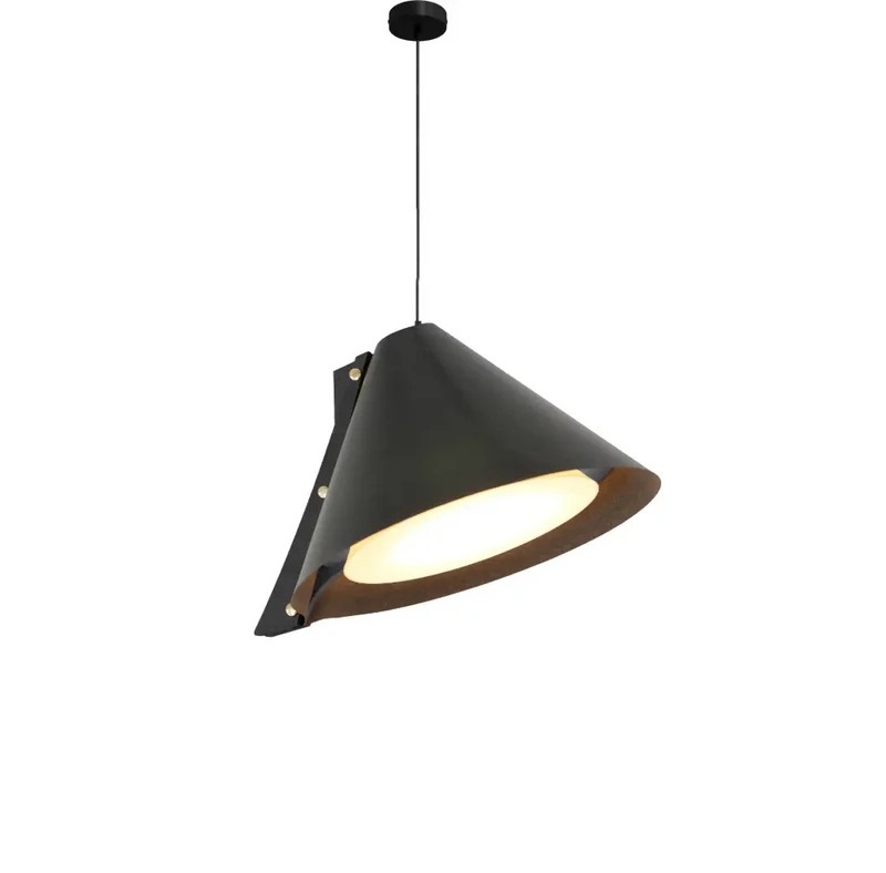 Lampada a sospensione Silence S D28 cm in pelle riciclata