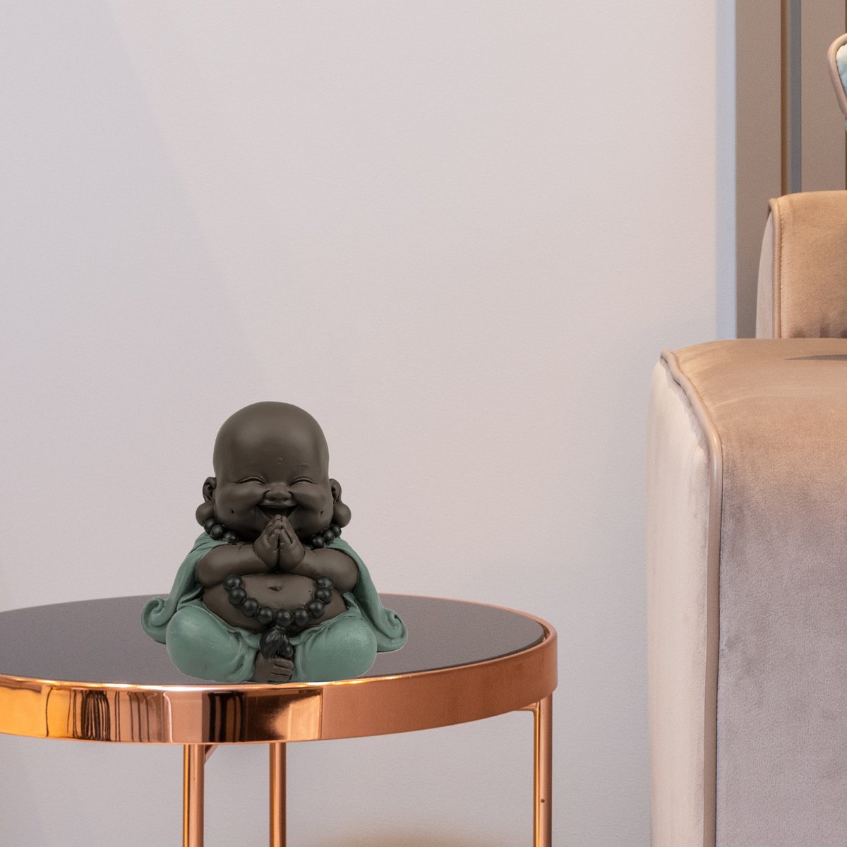 Statue Mini Bouddha Rieur Porte Bonheur – Décoration Zen et Feng Shui – Pour Créer une Ambiance Relaxante et Spirituelle – Idée Cadeau Originale