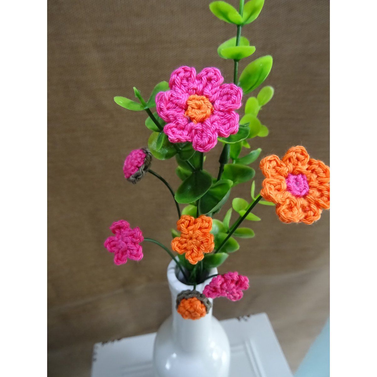 Boeket Roze/Oranje Groen