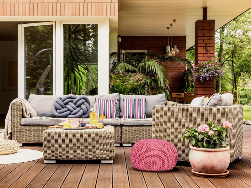 Pouf outdoor ø55cm Sitzpouf Terrasse Pool Garten