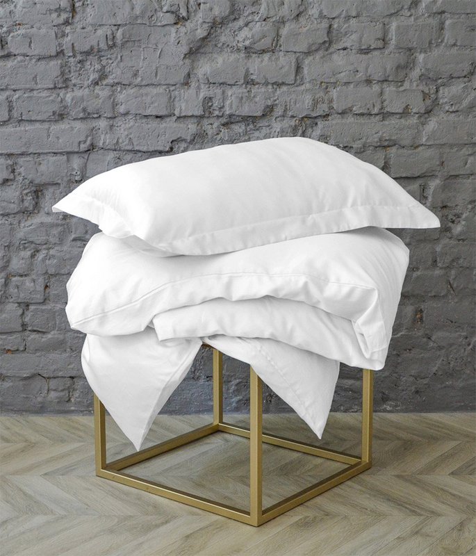 Set biancheria da letto in raso bianco