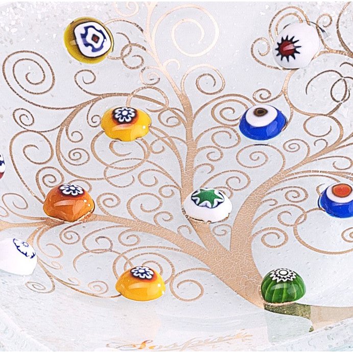 Murano Glass Flower Bowl, Geschenkidee, goldene Baumdekoration und Murano Murrine