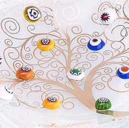 Tazón de flores de vidrio de Murano, favores de idea de regalo, decoración de árboles dorados y Murano Murrine