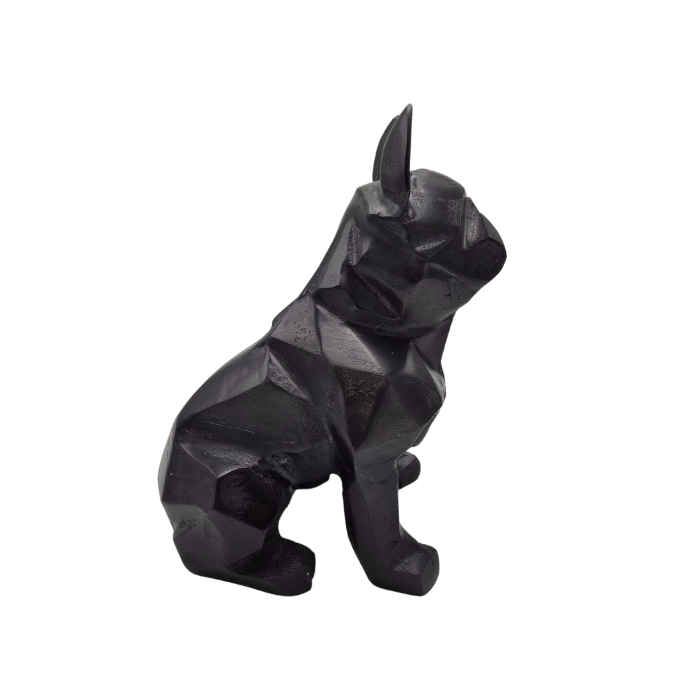 French bulldog statue black