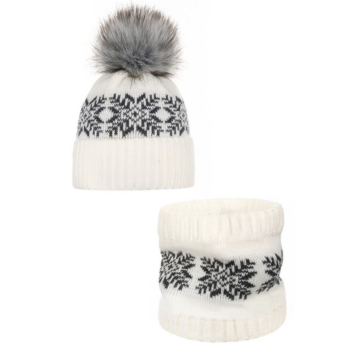 Unisex hat with a scarf BRUNA - GRAY