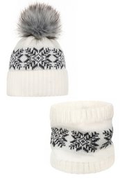 Unisex hat with a scarf BRUNA - GRAY