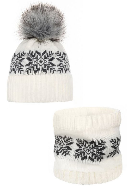 Unisex hat with a scarf BRUNA - GRAY