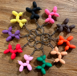  Colorful gnome-shaped key ring made of rubber, available in various vibrant colors including blue, yellow, pink, and more. Suitable as a fun accessory or gift for kids.