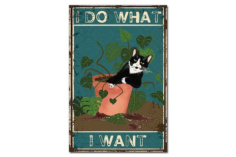 Metal sign Happy cat 20x30cm Isabelle Rose