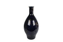 3R Vase Meguino XL sort-guld glas 28x28x60cm