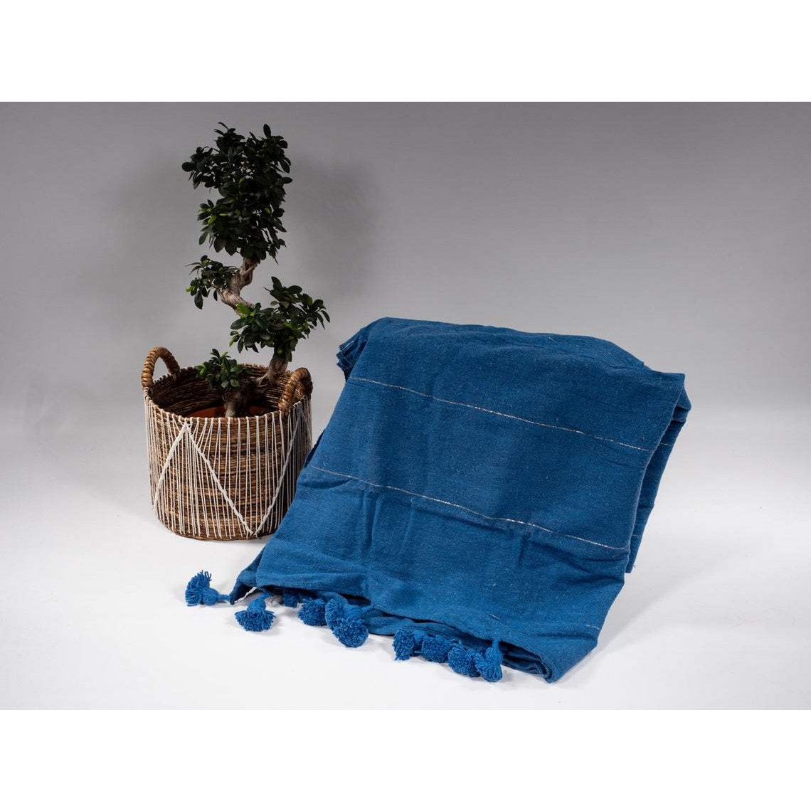 Handmade Berber Pompom Blanket - 100% Cotton