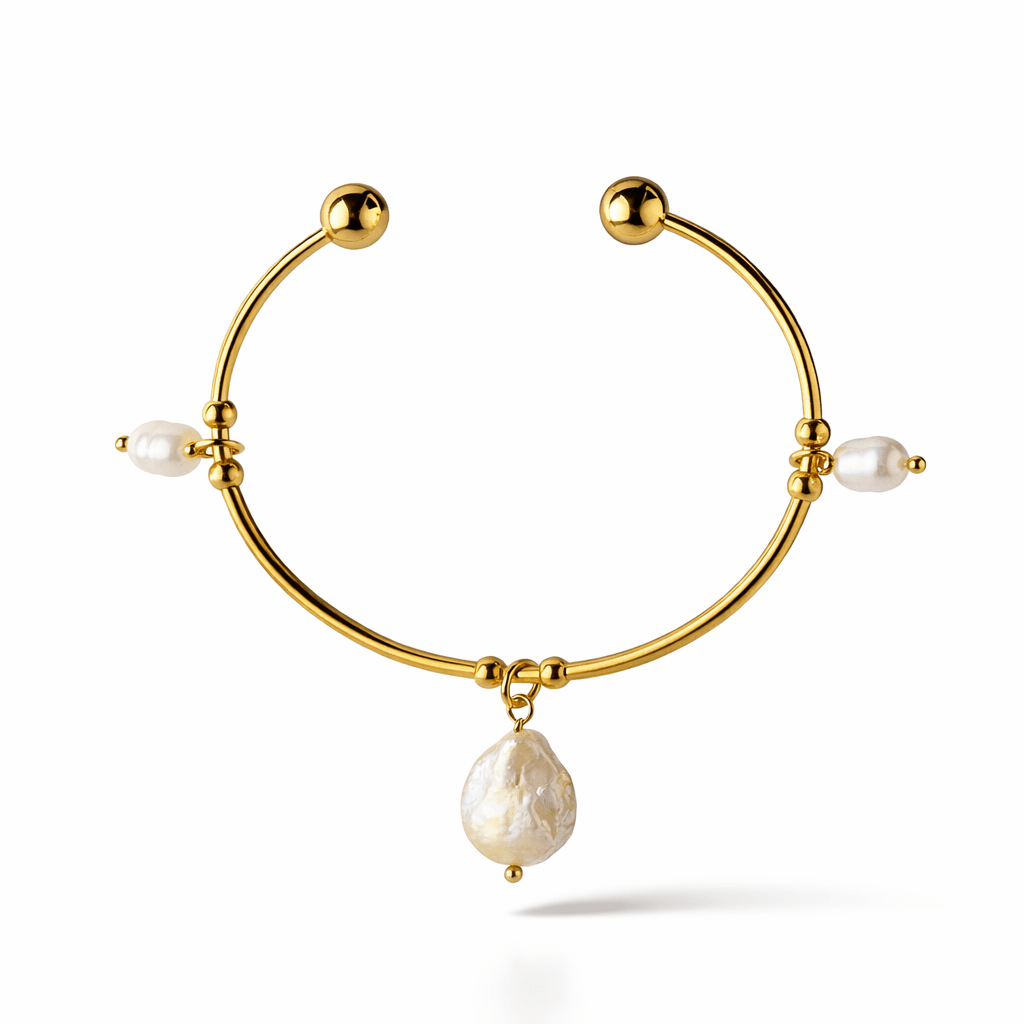 Bianca Mare - Bracciale rigido con Perle