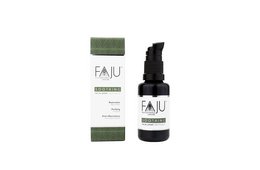 Soothing serum in 30ml bottle, green packaging, for toning and hydrating skin.