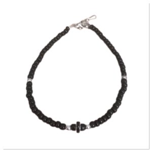 Fußkette schwarz silber