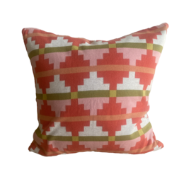 Alf Pillow-Cover Red, Soft Jacquard Knitted Cotton