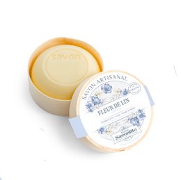 Leinenblumenseife in Holzkiste 100g