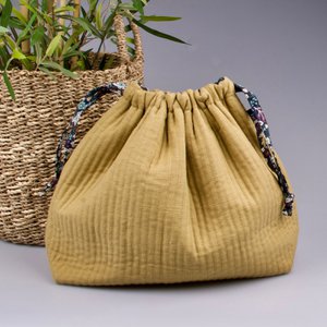 Project bag - khaki of organic cotton