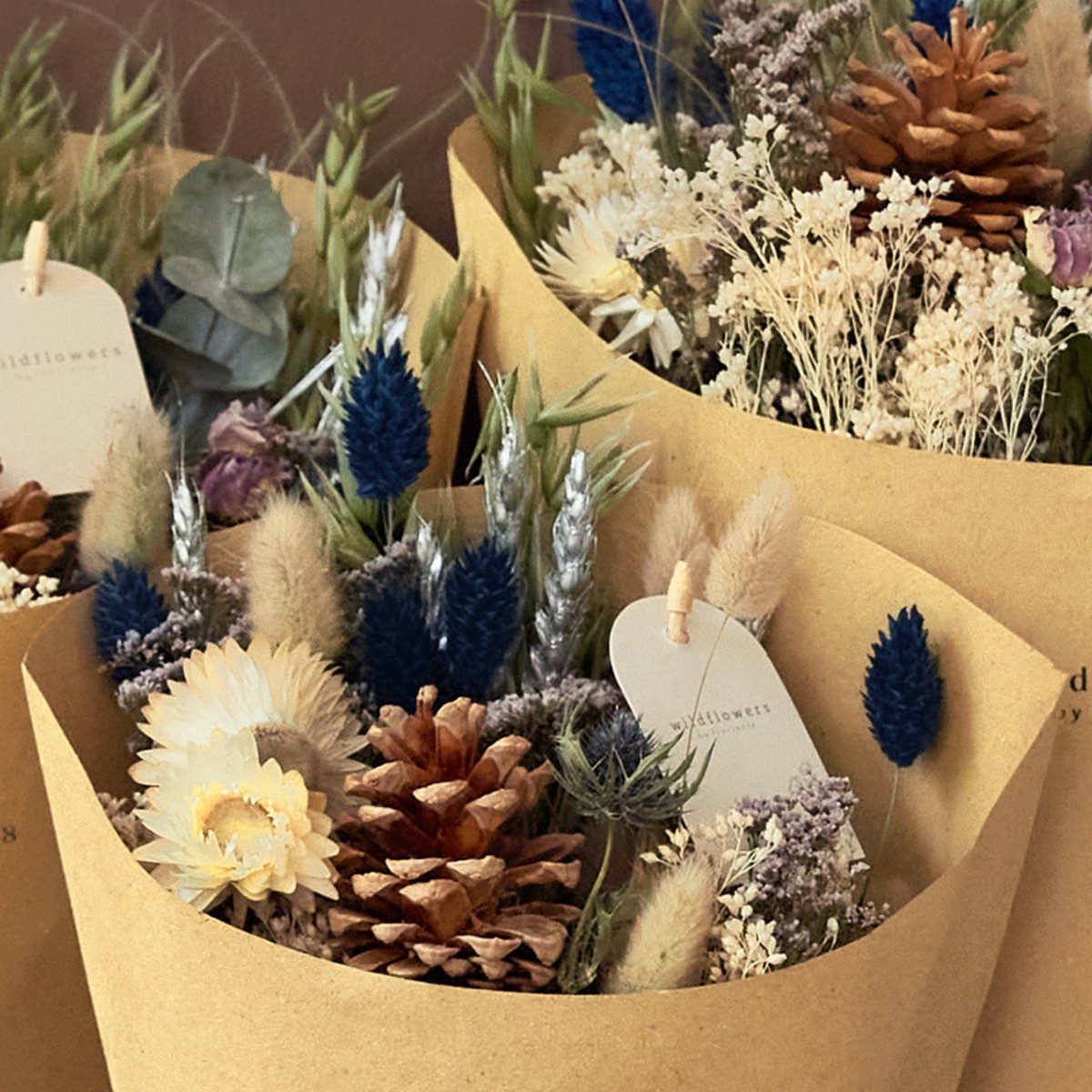 Gedroogde bloemen veldboeket – Silver Frost - Winterbestseller