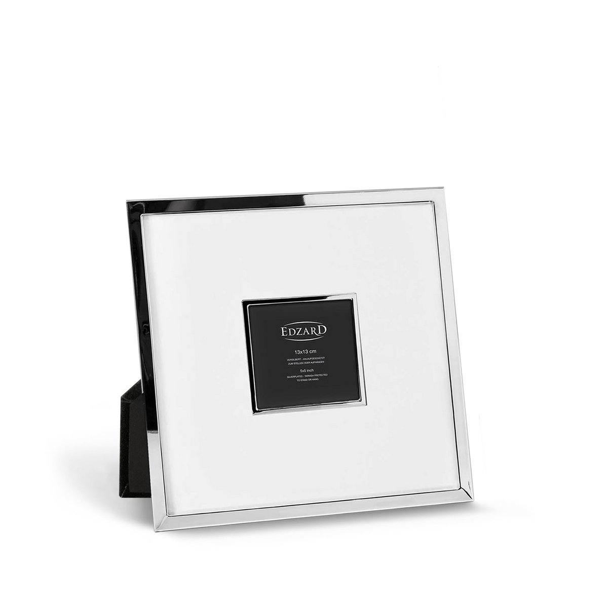 EDZARD photo frame Ribera for photo 13 x 13 cm, total size 35 x 35 cm, silver-plated, tarnish-resistant