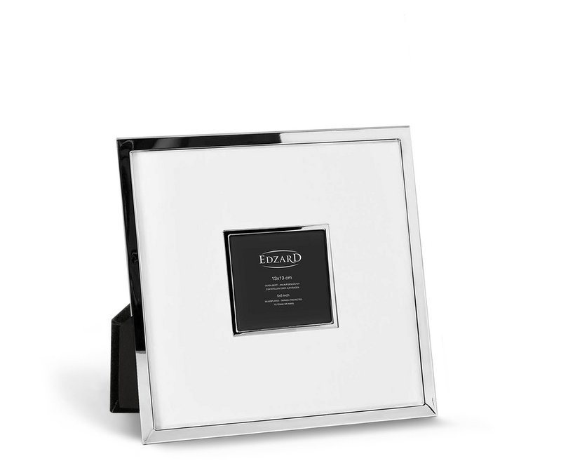 EDZARD photo frame Ribera for photo 13 x 13 cm, total size 35 x 35 cm, silver-plated, tarnish-resistant