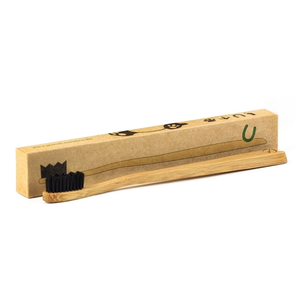 Cepillos de dientes de bambú - mediano - negro - para adultos