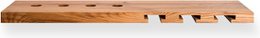 Tu Las™ Portabottiglie di vino in legno con bicchieri da vino e portabicchieri da champagne - 94 x 22 x 4 cm - Portabottiglie galleggiante - Montaggio a parete - Legno di quercia