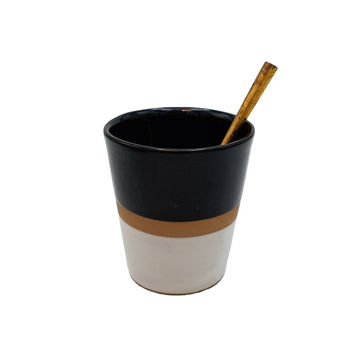 Mok 3-tone zwart-naturel-wit 200-046