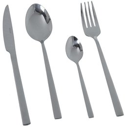SÆT MED 24 BESTIK RUSTFRI STÅL 18/10 GLOSS-SILVIA OPVASKEMASKINE PASSER CU313