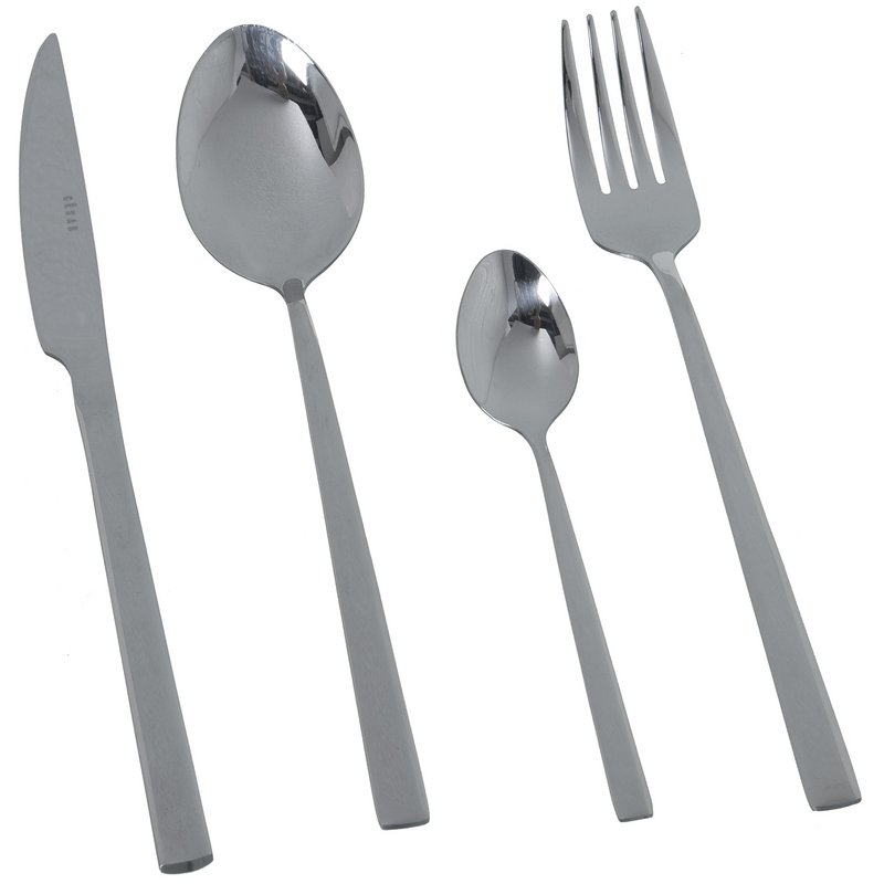 SÆT MED 24 BESTIK RUSTFRI STÅL 18/10 GLOSS-SILVIA OPVASKEMASKINE PASSER CU313