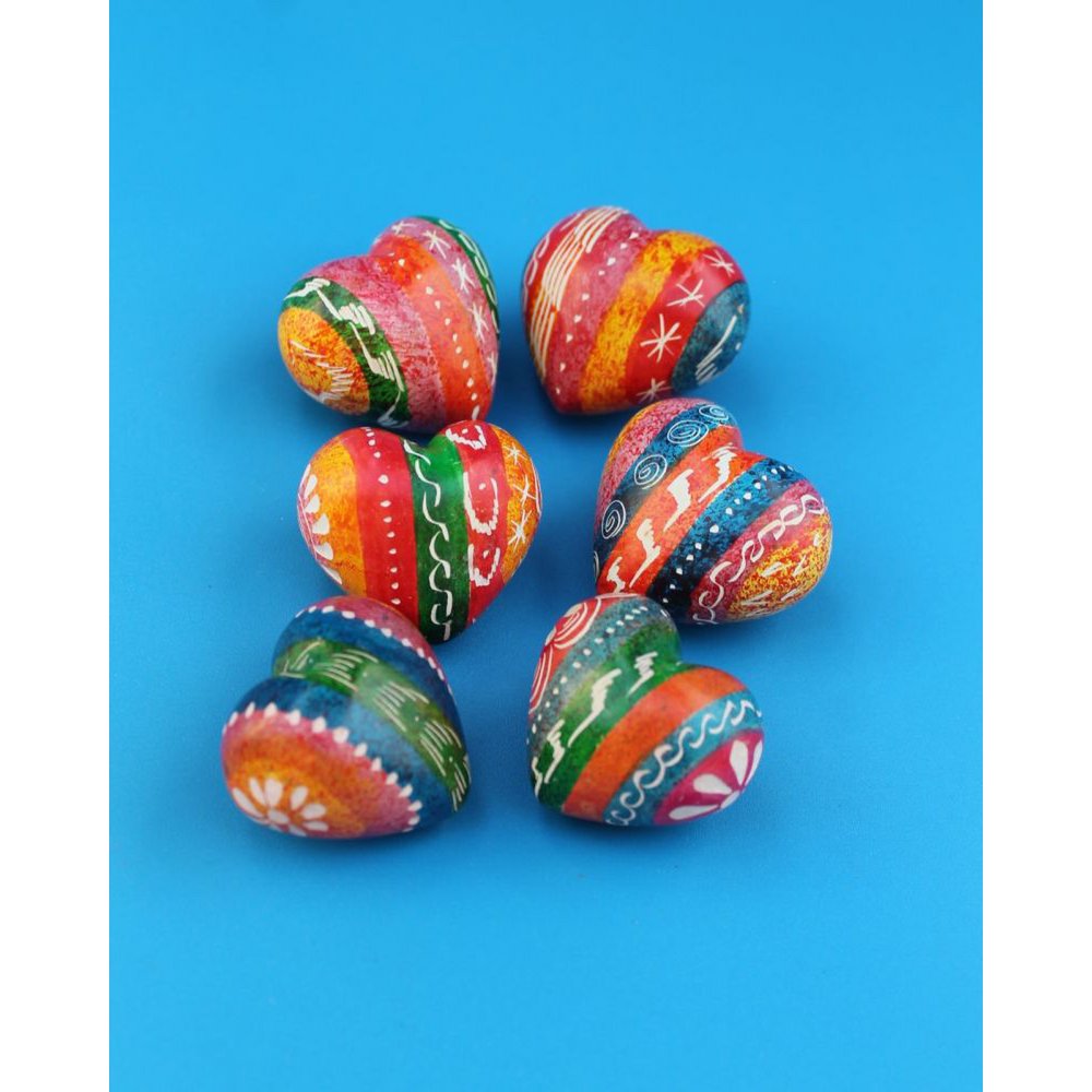 072 Heart small Africa design - soapstone