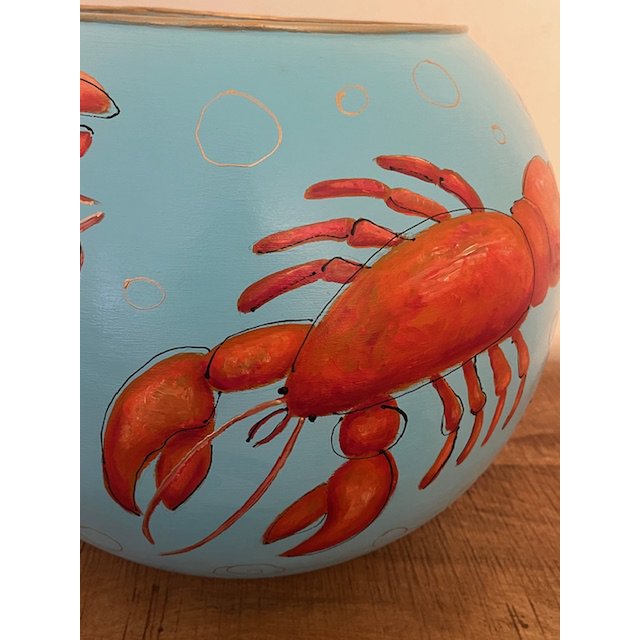Handbemalte Vase Hummer