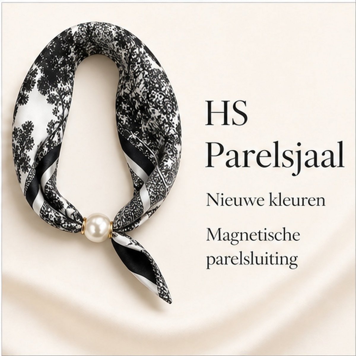 HS Pearl Scarf New Colors - Magnetic Pearl Closure