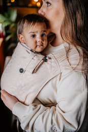Baby carrier wrap & go baby - floral - soft peach color