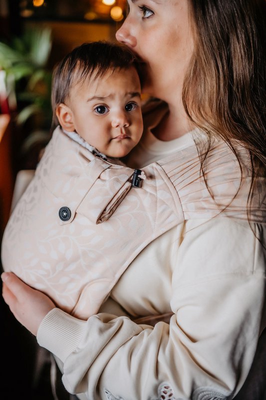 Baby carrier wrap & go baby - floral - soft peach color