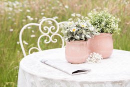 Flowerpot inside Ø 16x15 cm pink ceramic plant pot