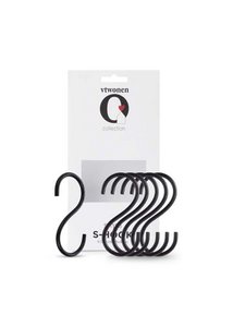 Set/6 S-hooks Black Small 8x4cm