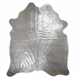 Tappeto in pelle di vacchetta - Zebra metallizzato | 2 colori