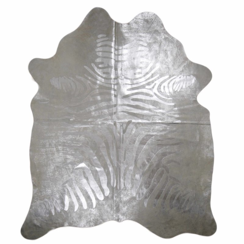 Tappeto in pelle di vacchetta - Zebra metallizzato | 2 colori
