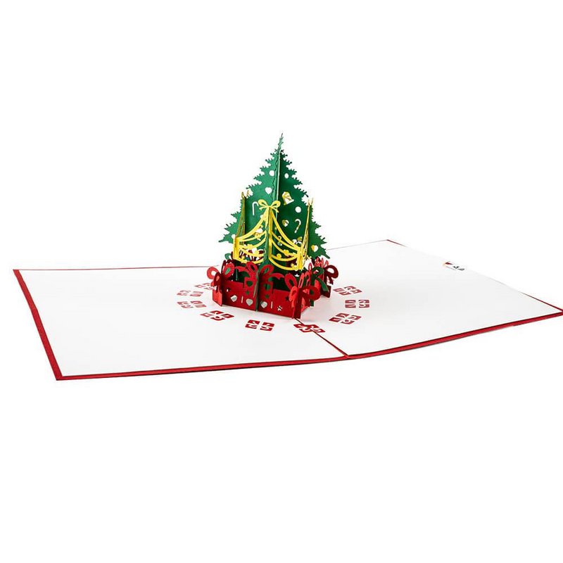Tarjeta emergente Árbol de Navidad y regalos