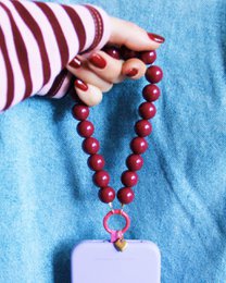 Telefonledning perler XL - cerise