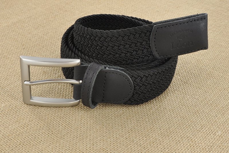 Ceinture tressée Noir