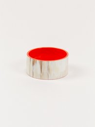 Bandeau brede armband in blonde hoorn en oranje lak