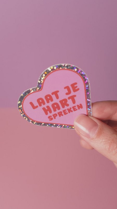 Sticker ‘Laat je Hart Spreken’ - Glitter