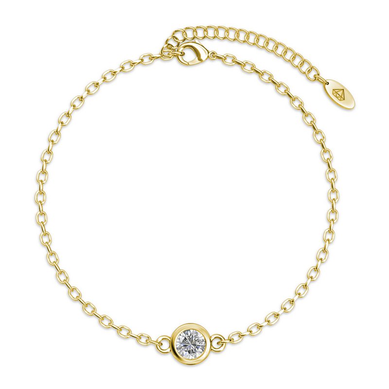 Set e scatola con pietra lunare portafortuna - Oro e cristallo