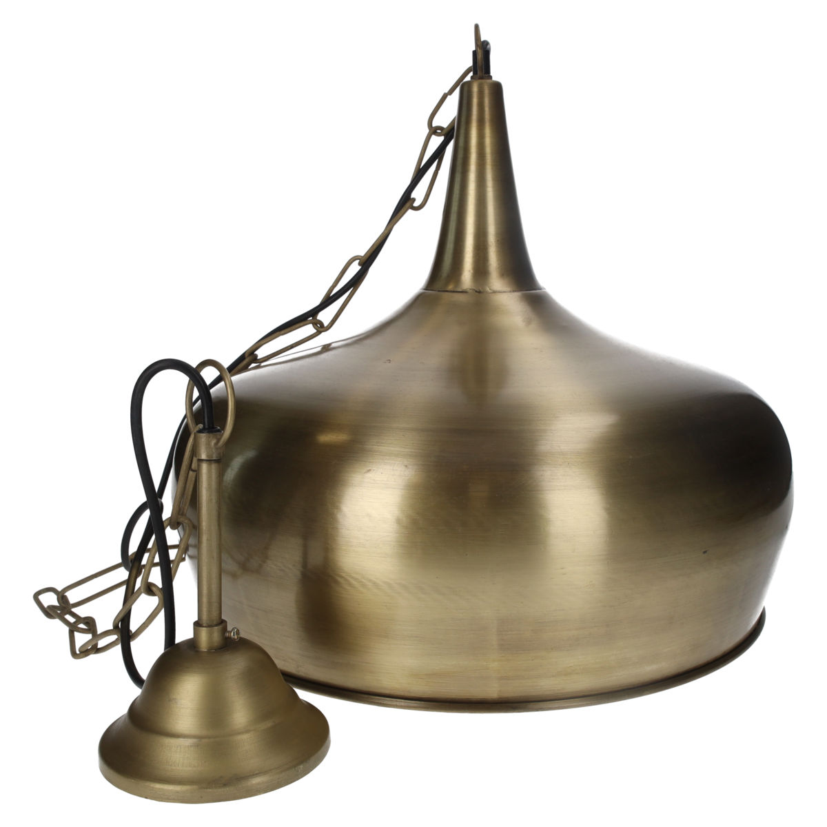 Guld hængelampe d 45 h 43 cm i guldmetal