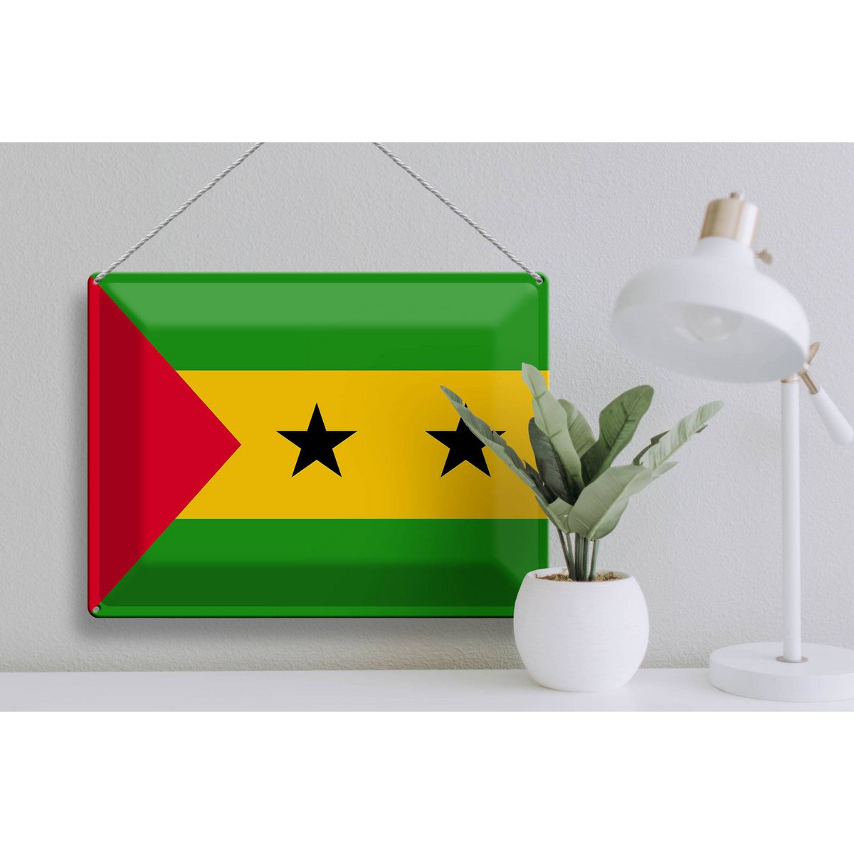 Blechschild Flagge São Tomé and Príncipe 40x30cm São Tomé