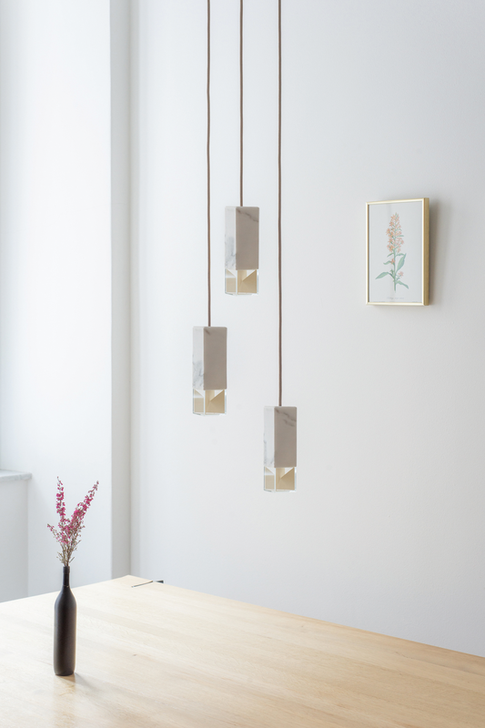 Lamp/One Calacatta Marble Trio Chandelier