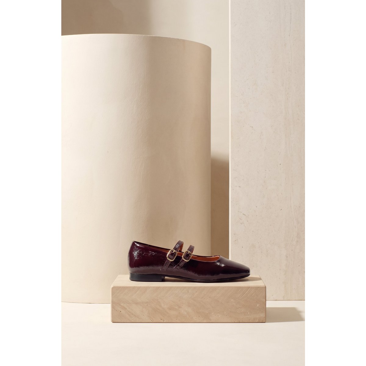 CANDY DARK CHERRY – Mary-Jane-Ballerinas mit Doppelriemen
