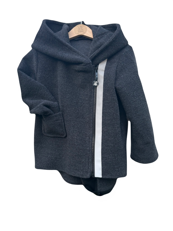 baby 100% merino uldjakke grå