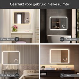 Specchio LED Lumoire Elysium 100 cm 3x Lente